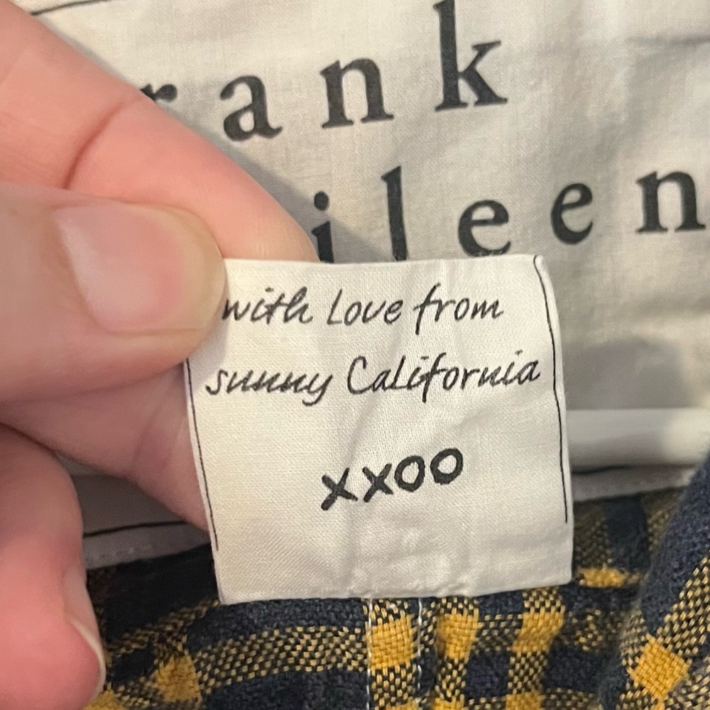 Frank & Eileen Barry Cotton Flannel Plaid Button Down Shirt Blue Yellow Medium - Picture 7 of 11